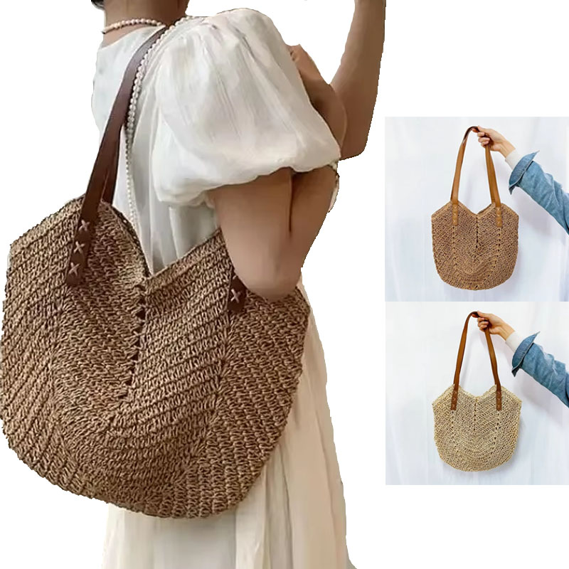 2026 Summer Handle Bag Hollow  - Crochet Bag Raffia ulasan dan harga