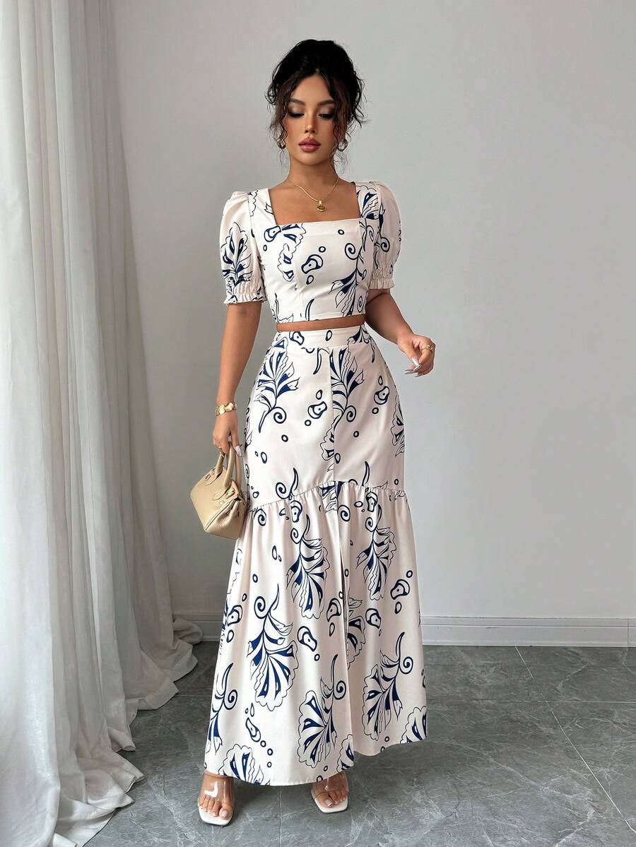 2026 Women Summer Two Piece Ou - Romper Floral Print ulasan dan harga
