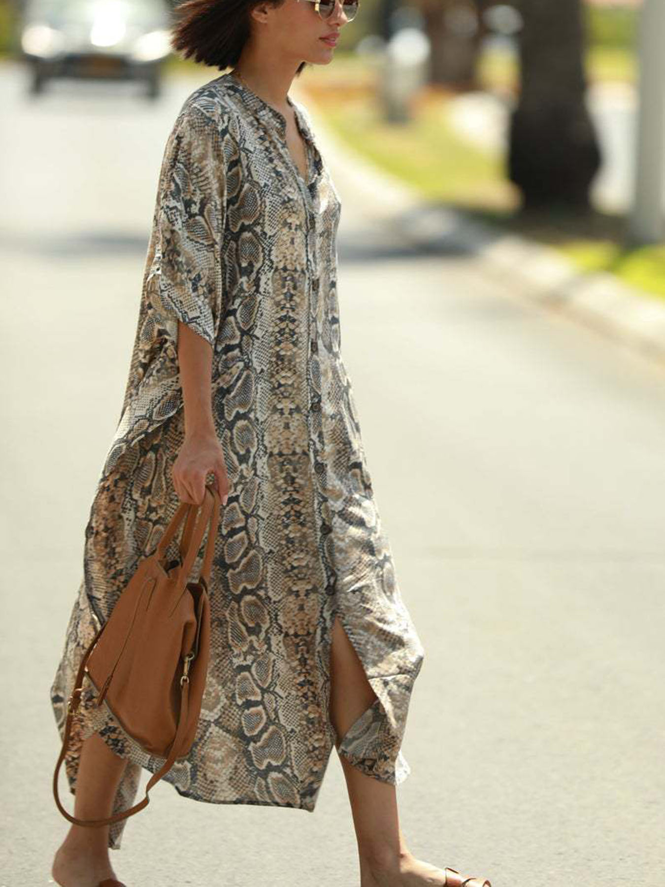 Bohemian Print Beach Cover-Up  - Cover Up Kaftan ulasan dan harga