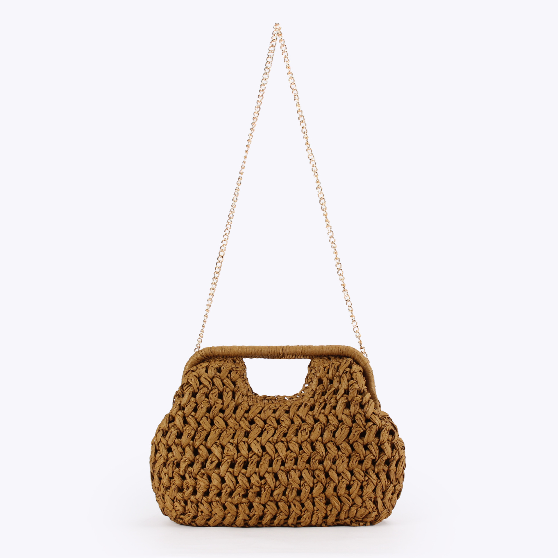 Elegant Ladies Chain Hand Knit - Crochet Bag Raffia ulasan dan harga