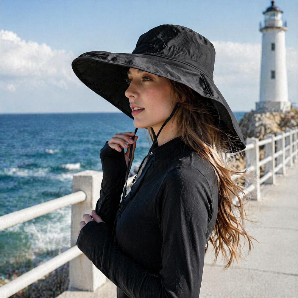 Breathable Mesh Fishing Hat Wo - Hat Floppy Wide ulasan dan harga