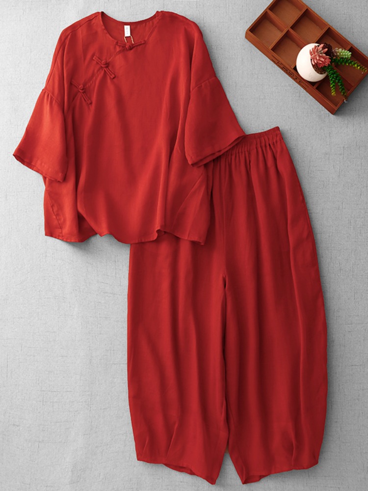 New Chinese Zen Style Women's  - Linen Pant Wide ulasan dan harga