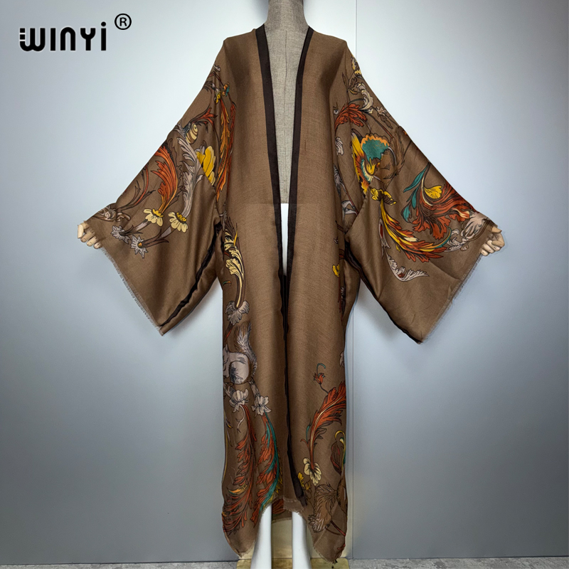 WINYI Africa boho kimono maxi  - Cover Up Kaftan ulasan dan harga