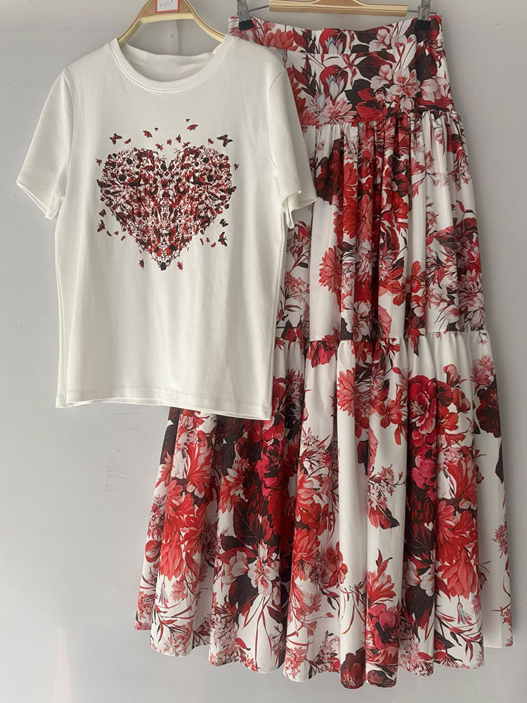2026 New Summer Women  Floral  - Midi Skirt Floral ulasan dan harga