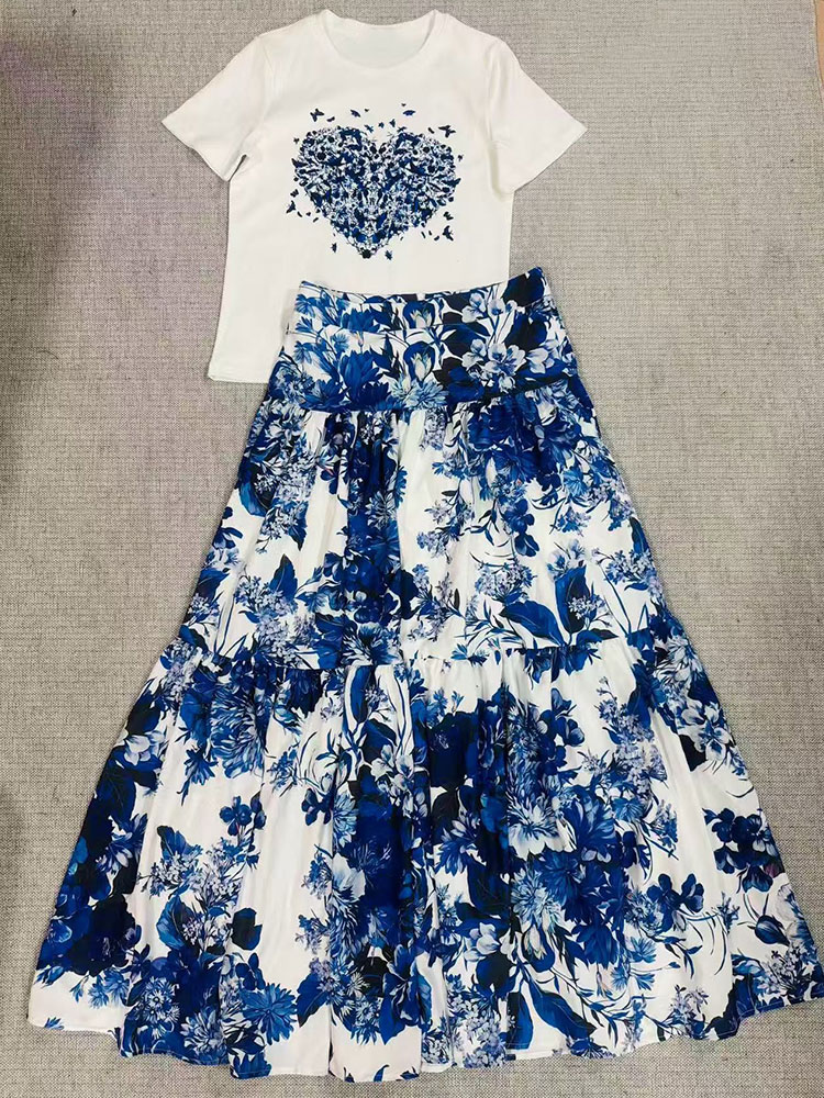 2026 New Summer Women  Floral  - Midi Skirt Floral ulasan dan harga
