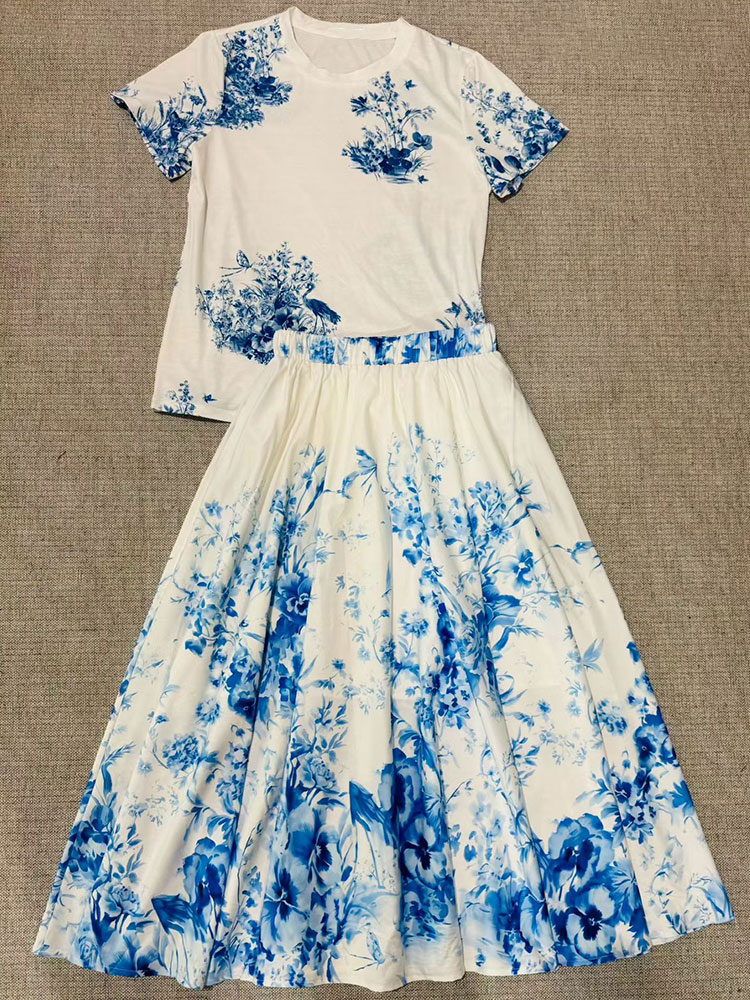 2026 New Summer Women  Floral  - Midi Skirt Floral ulasan dan harga