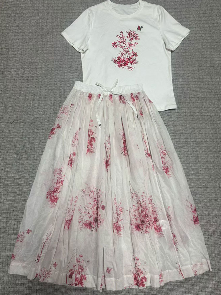 2026 New Summer Women  Floral  - Midi Skirt Floral ulasan dan harga