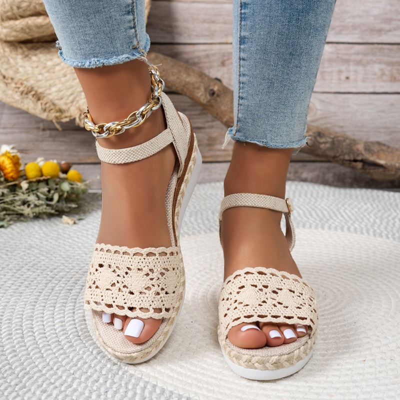 Women Lace Wedge Sandals Espad - Wedge Espadrille Women ulasan dan harga