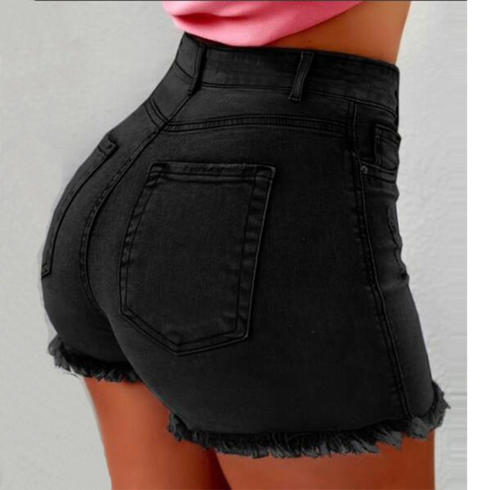 Women's High Waisted Denim Sho - Shorts Denim Frayed ulasan dan harga