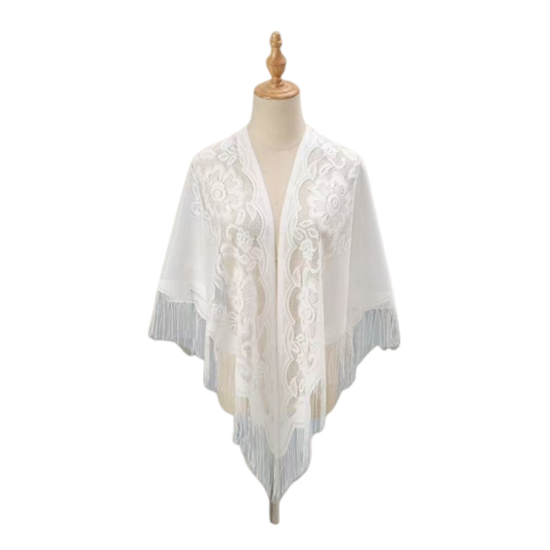Floral Lace Shawl Wrap Women E - Kimono Sheer Floral ulasan dan harga