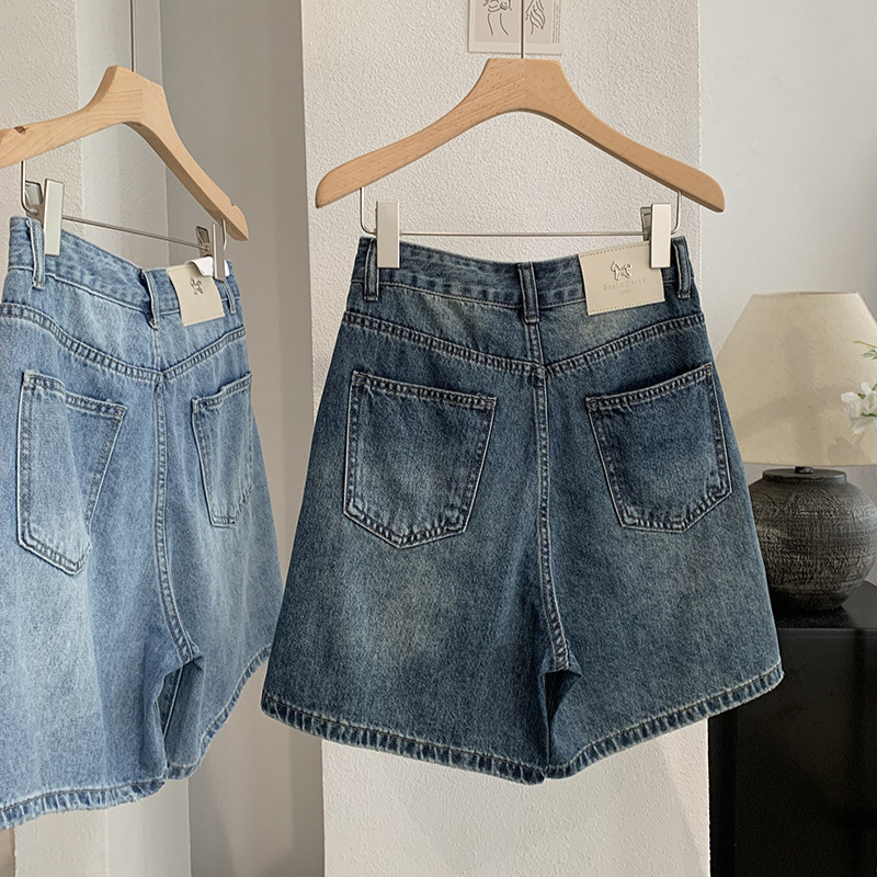 Denim Short Pant Women Jeans V - Shorts Denim Frayed ulasan dan harga