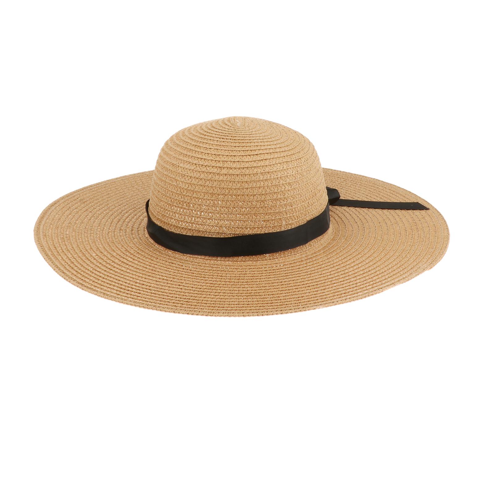 Women Summer Straw Hat Visor F - Hat Floppy Wide ulasan dan harga