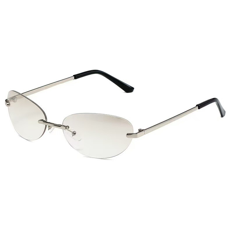 Rimless  Oval Sun Glasses for  - Sunglasses Cat Eye ulasan dan harga